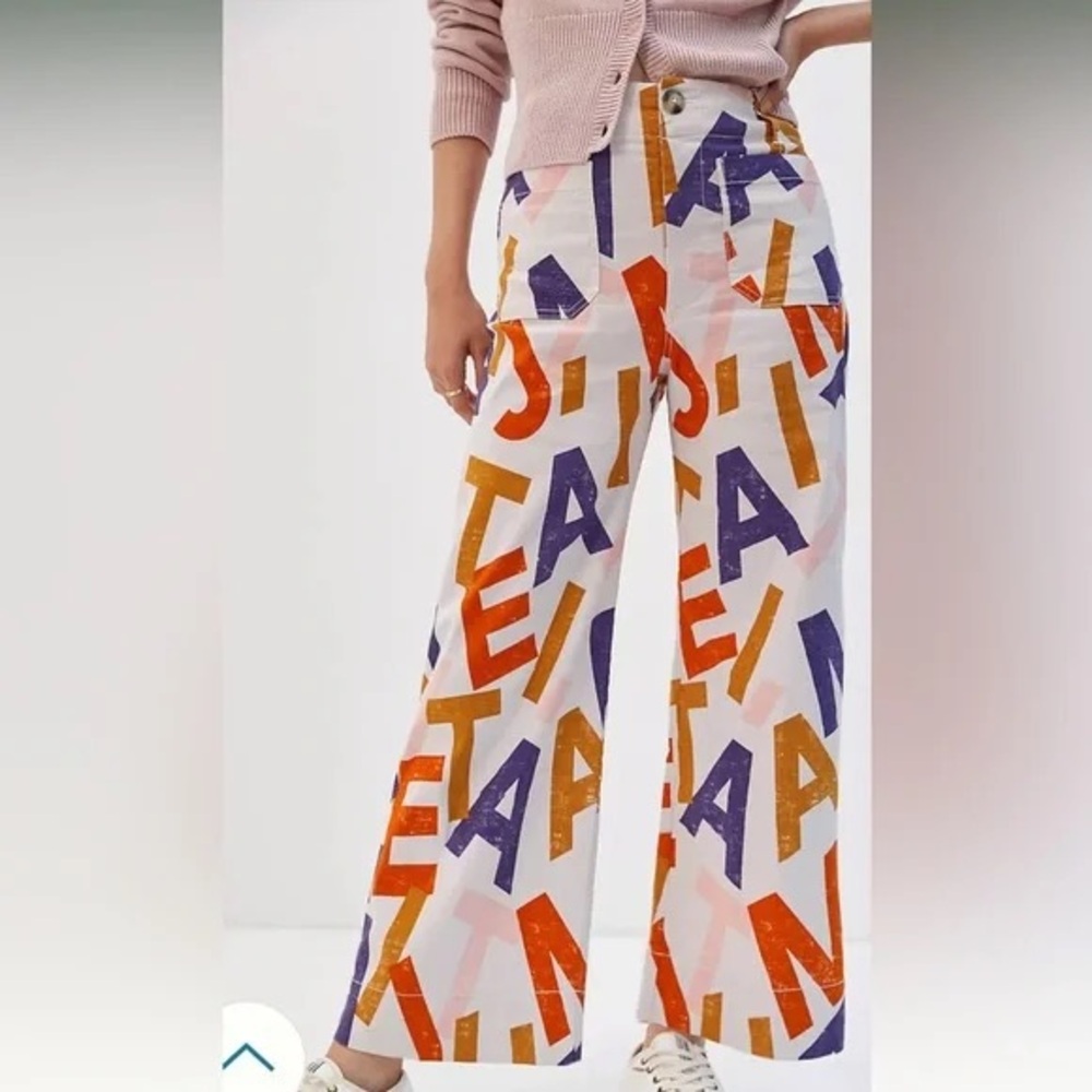 Anthropologie Colette Wide Leg Crop Pant